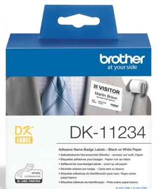 Brother DK-11234 60mm X 86.10m x 260  White Name Badges