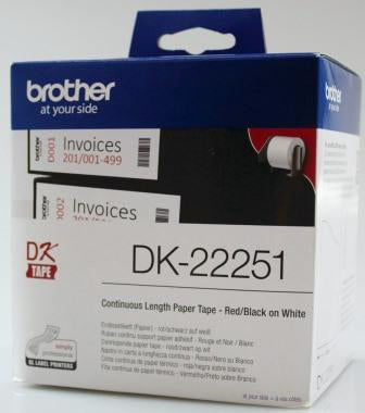 Brother DK-22251 62mm X 15.24m (With Black/Red Print)