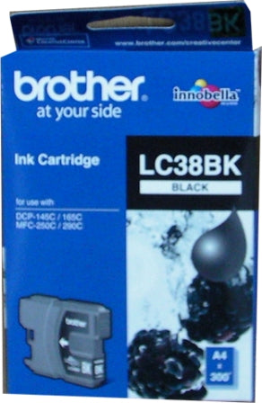 Brother Lc 38Bk Original Black Ink Cartrodge 300 Page Yield