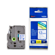 Brother Tze-233 12mm Blue On White Tape