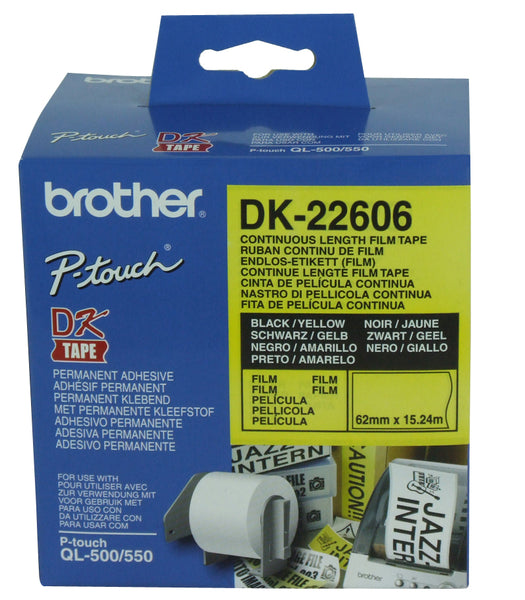 Brother DK-22606 62mm X 15.24m Yellow Continuous Film Roll in