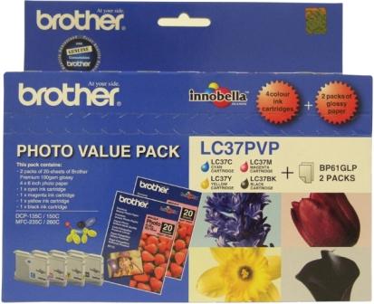 Brother Lc 37Pvp Original Ink Photo Value Pack