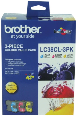 Brother Lc 38Cl3Pk Original Ink Color Value Pack 260 Page Yield