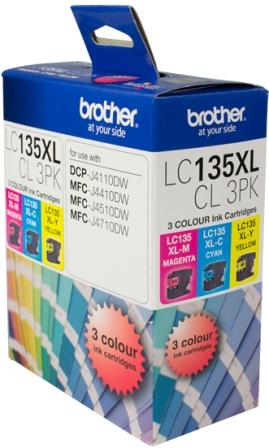 Brother LC 135XLCL 3PK Original Ink Colour Value Pack 1,200 Page Yield