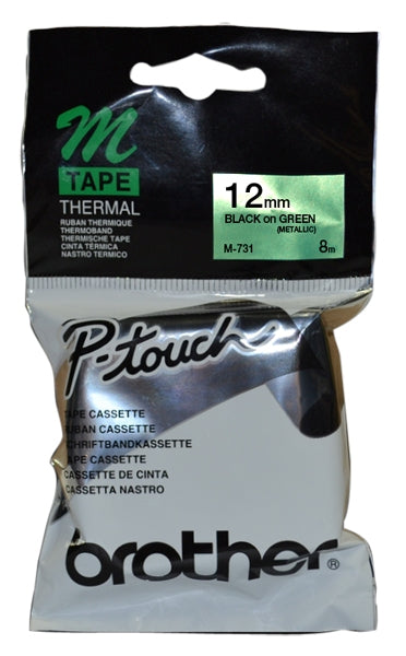 M-731 12Mm Black On Green M Tape