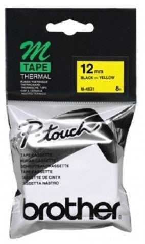 M-K631 12Mm Black On Yellow M Tape