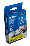 Brother TZe-535 12mm White On Blue Tape