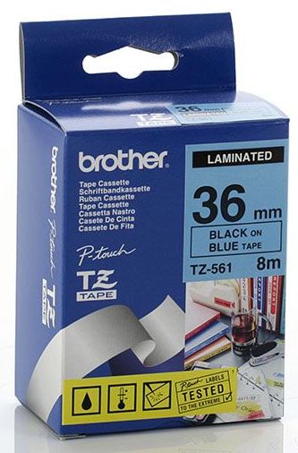 Brother TZe-561 36mm Black On Blue Tape
