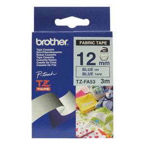 Brother TZe-FA53 12Mm Blue/Blue Fabric Tape