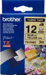 Brother TZe-FA63 12Mm Blue On Yellow Tape