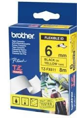 TZe-FX611 6mm Black On Yellow