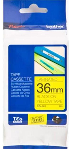 Brother TZe-661 36mm Black On Yellow Tape