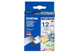 Brother TZe-Fa3 12mm Blue/White Fabric