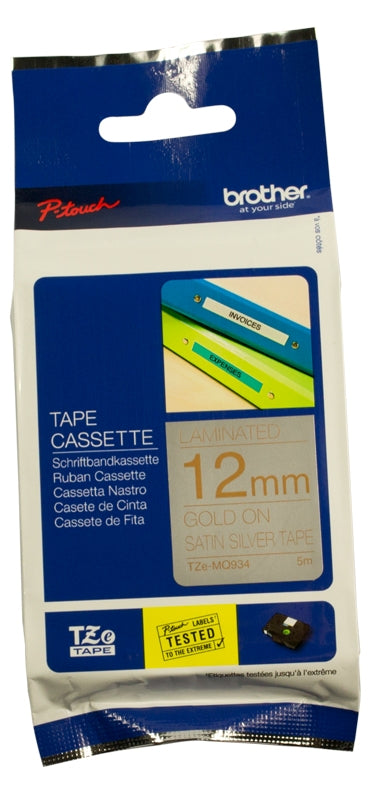 Brother TZe-MQ934 12mm Gold On Satin Tape